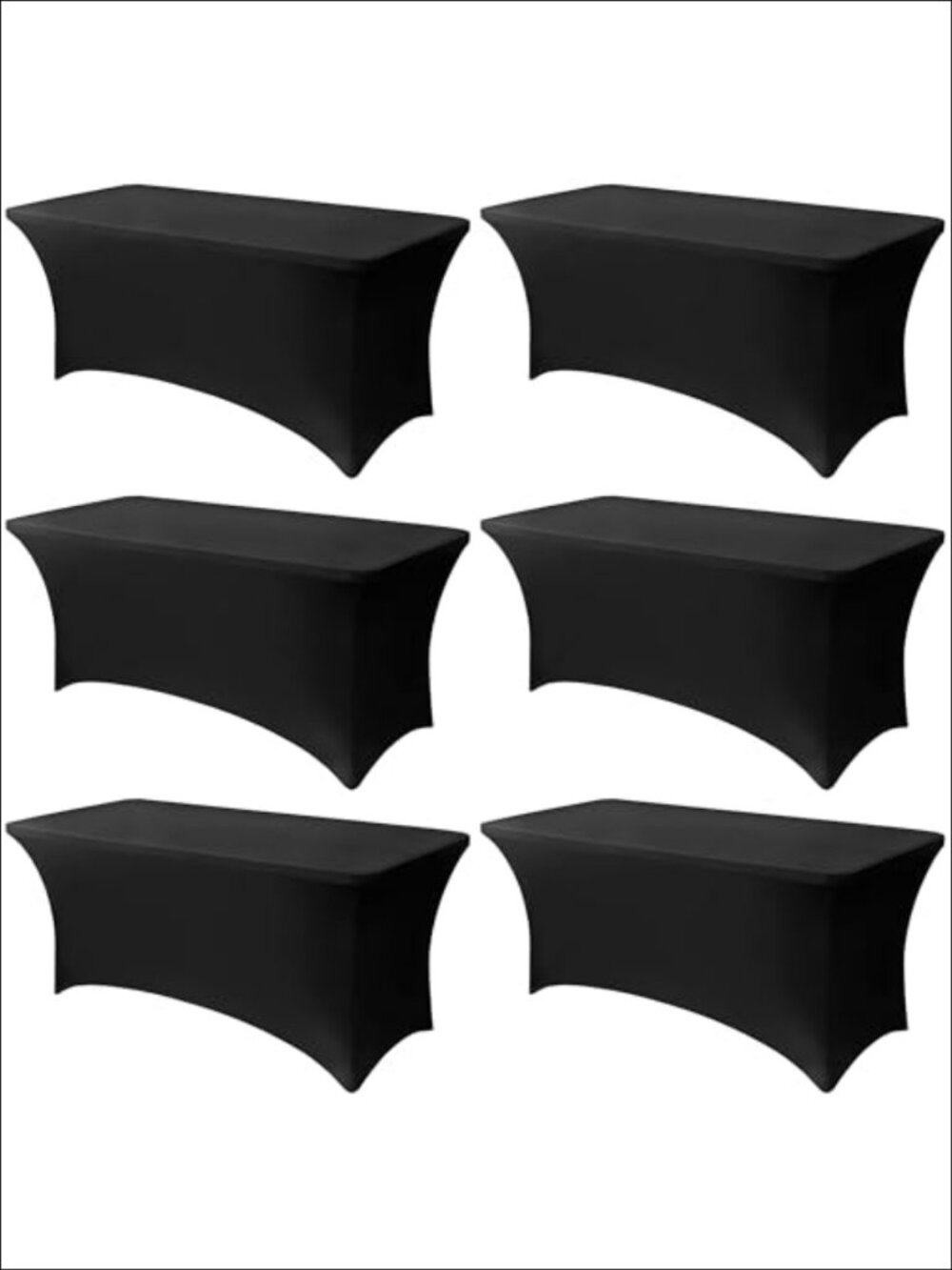 6 Pack Fitted Stretch Tablecloth for 6FT Rectangular Tables, Polyester Spandex